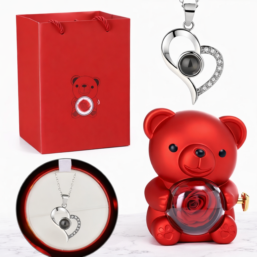 Geschenk - Teddy mit Halskette