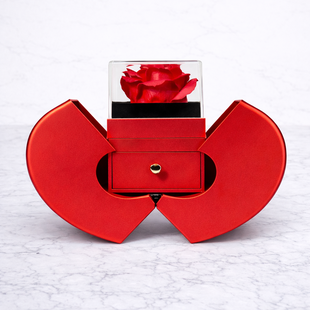 Geschenk - Rosenbox - Set mit Kette