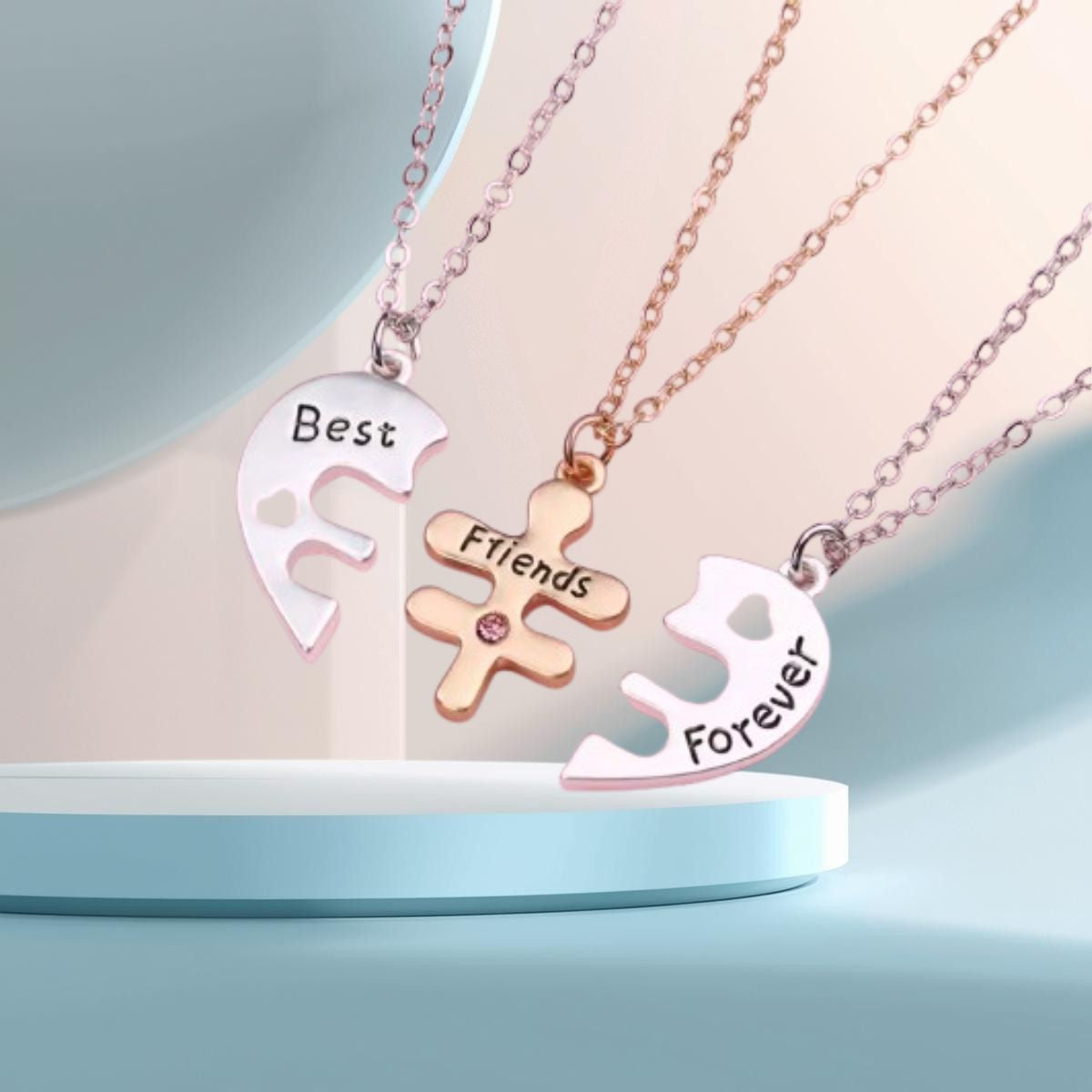 Best Friends Forever – 3er Puzzle Herz Kette