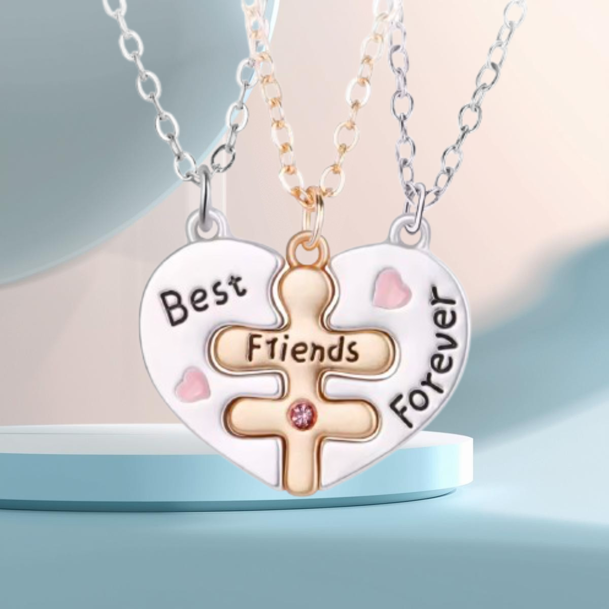 Best Friends Forever – 3er Puzzle Herz Kette
