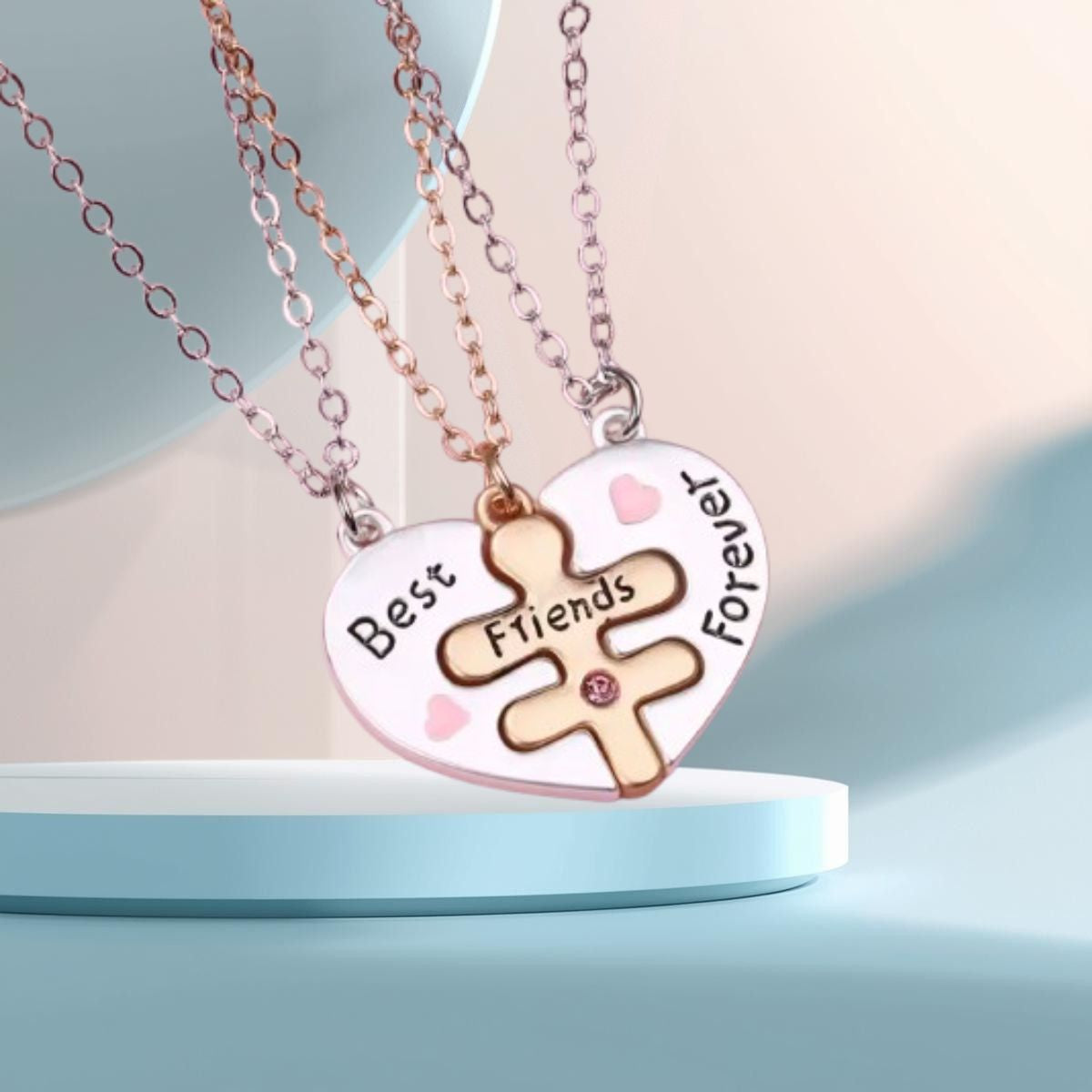 Best Friends Forever – 3er Puzzle Herz Kette